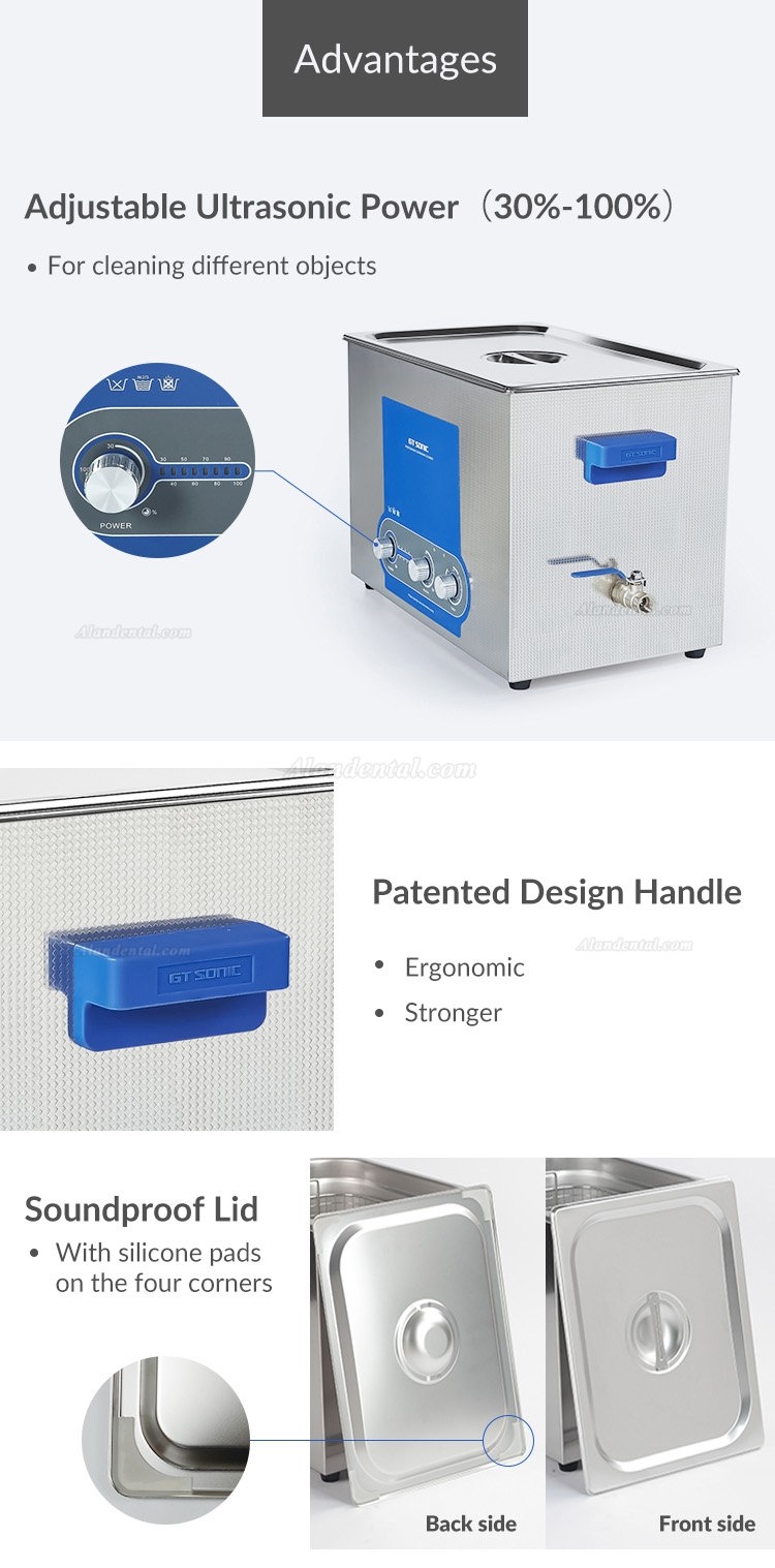 GT SONIC P-Series Power Adjustment Ultrasonic cleaner 2-27L 100-500W wwith Heating Function